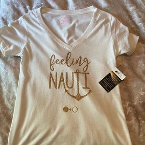 NWT Adena Accents white tee